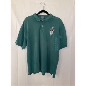 Warner Bros Vintage Bugs Bunny Tux Green Polo